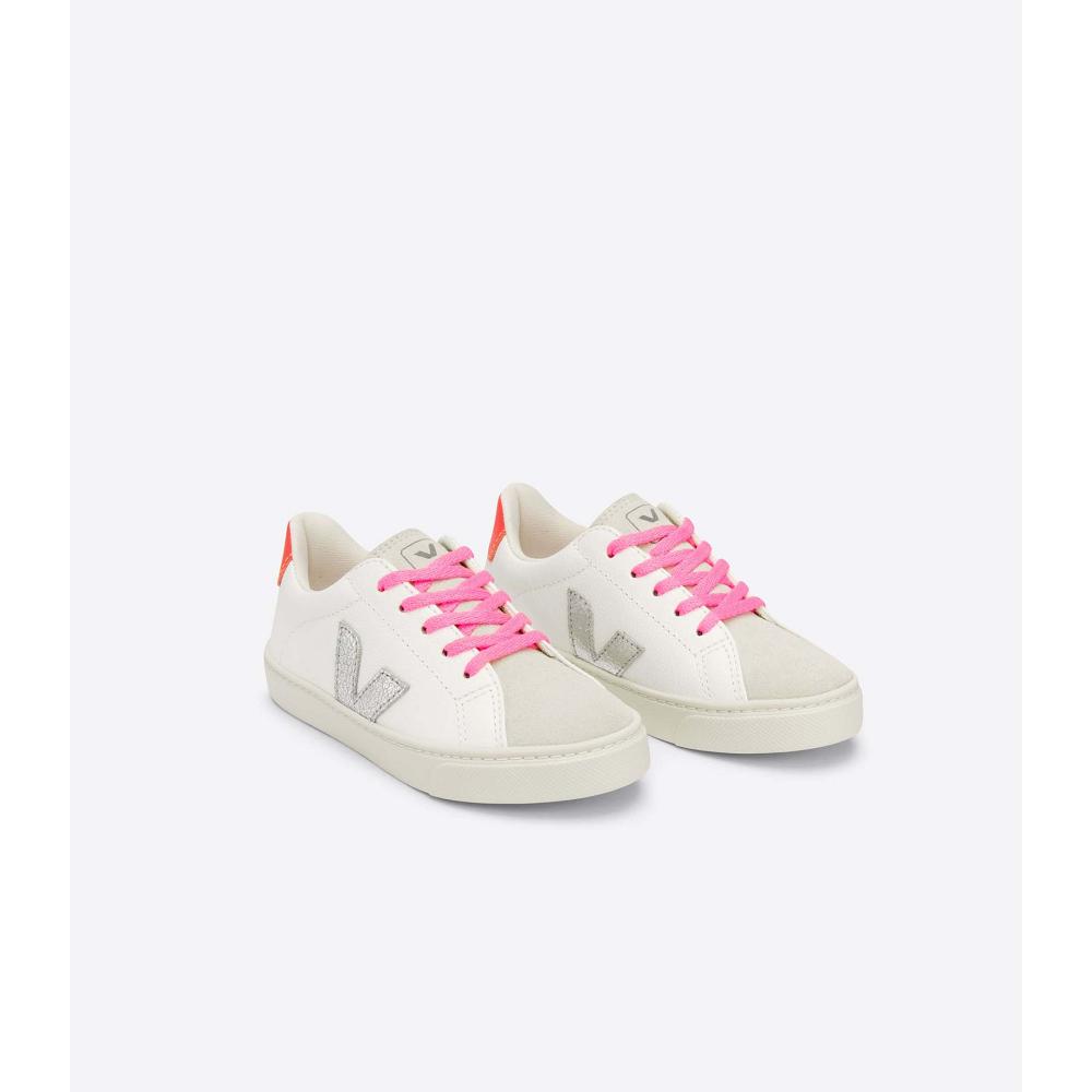 Veja ESPLAR LACES CHROMEFREE Kids' Shoes White/Silver | NZ 735YXF